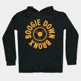 Boogie Down Bronx Hip Hop Logo - Vintage Vinyl Record Design Hoodie